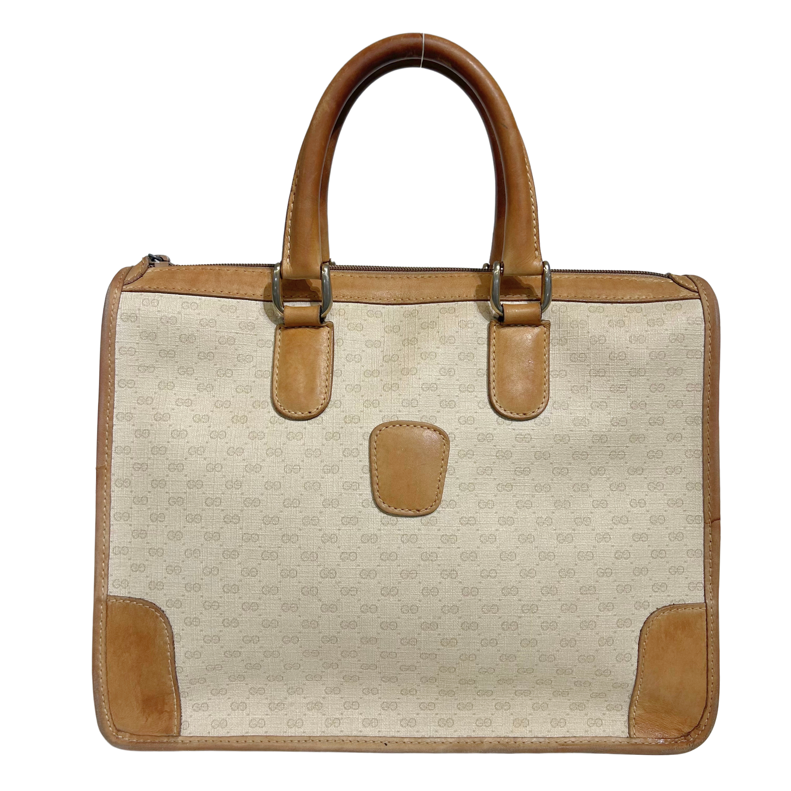 Vintage Leather-Trimmed GG Tote