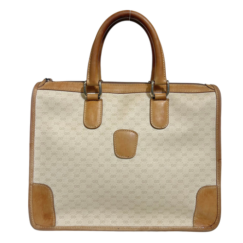 Vintage Leather-Trimmed GG Tote