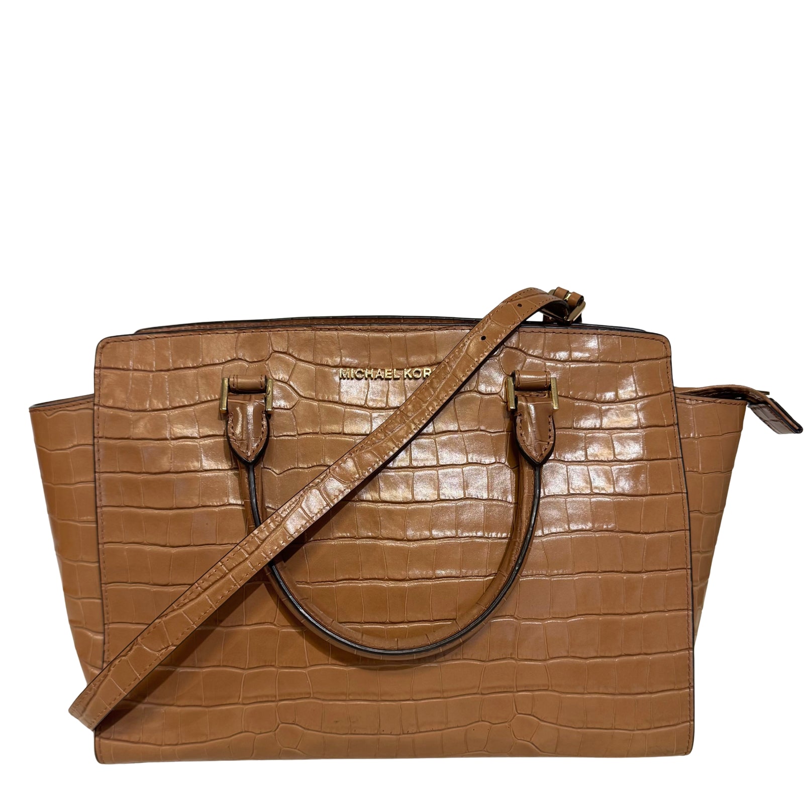 Selma Embossed Croc Leather Bag