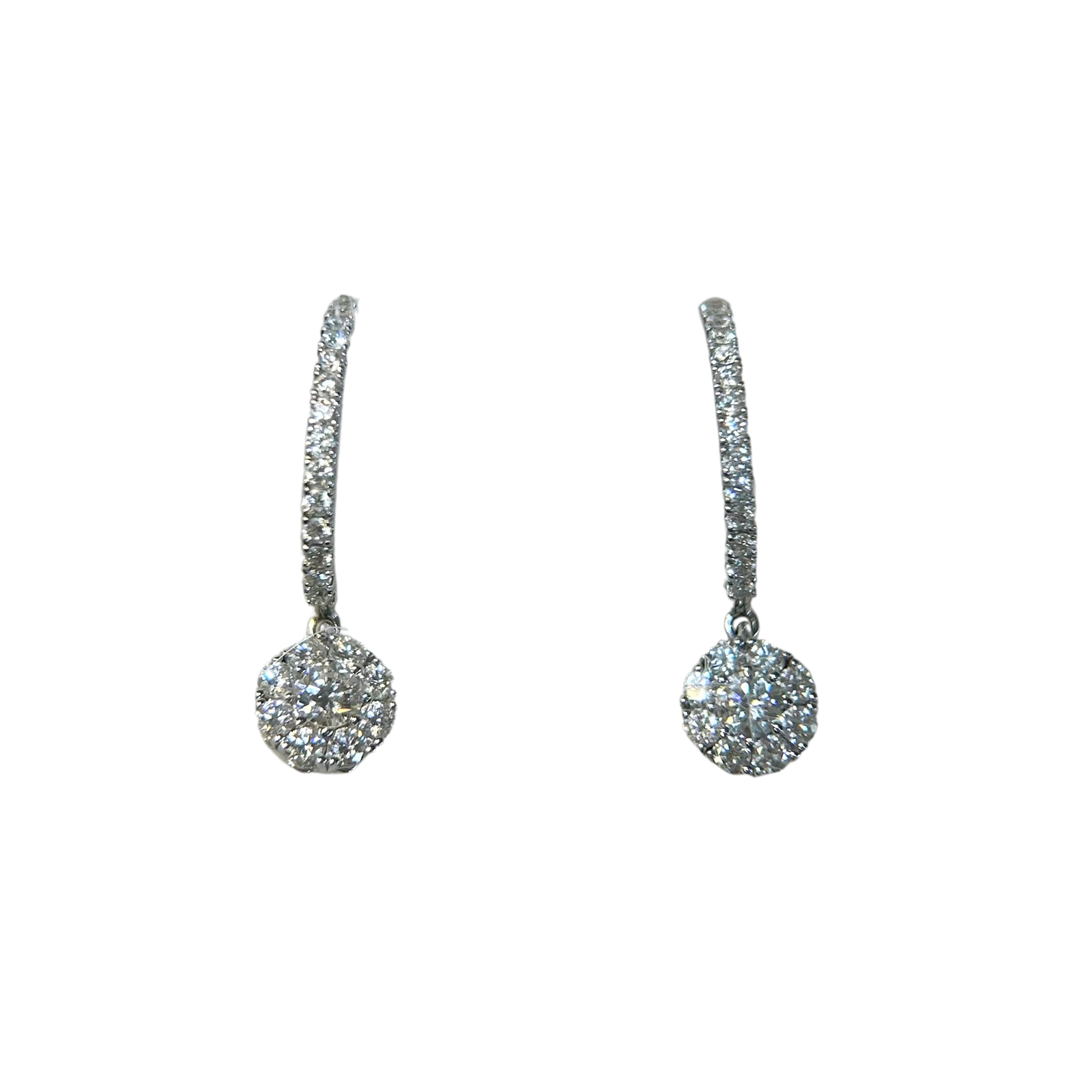 White Gold Diamond Drop Earrings