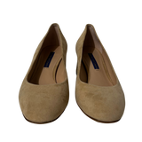 Beige Suede Block Heels 5