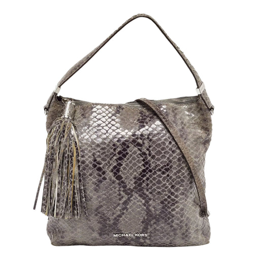 Bedford Snakeskin Grey Leather Shoulder Bag