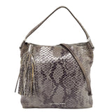 Bedford Snakeskin Grey Leather Shoulder Bag