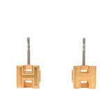Gold Lacquered Cage d'H Earrings