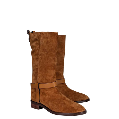 Tan Suede Casey Mid Calf Boots 9.5