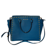 Blue Studs Satchel
