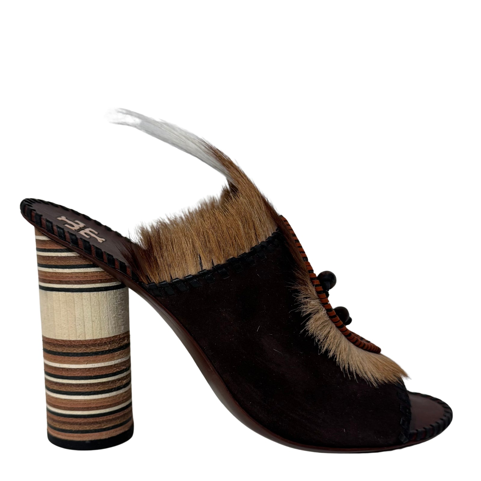 Phoenix Fur Mule Sandals 10.5