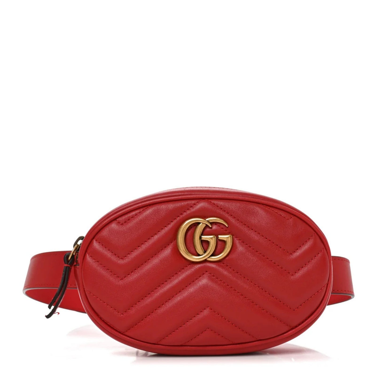 Calfskin  GG Marmont Belt Bag 85 34 Hibiscus Red