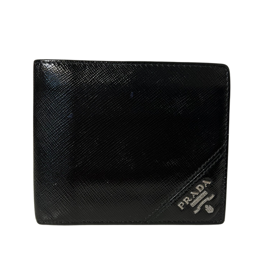 Saffiano Leather Emblem Bifold Wallet