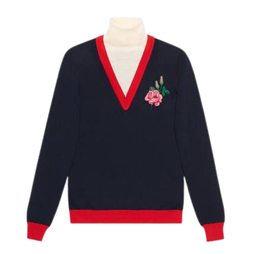 Embroidered Merino Wool Sweater