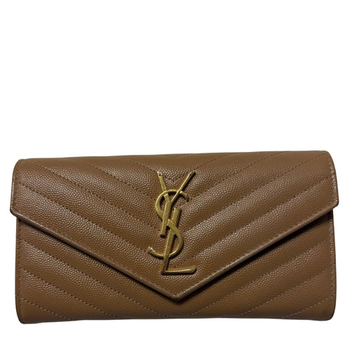 Grain De Poudre Matelasse Chevron Monogram Flap Wallet