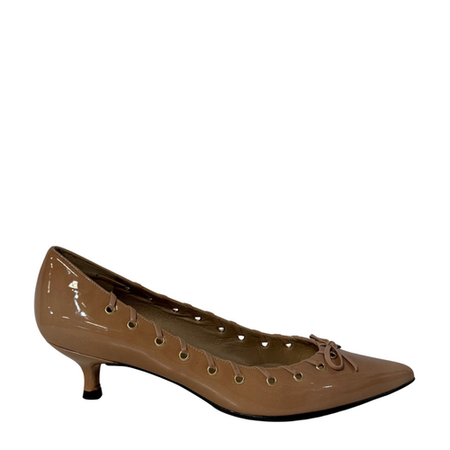Beige Patent Heels 8.5