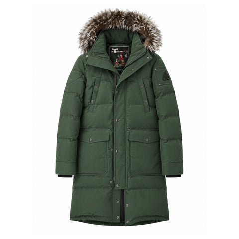 Leather Fur Trim Hooded Jacket