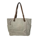 White & Brown Signature Monogram Tote