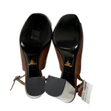 Brown Leather Open Toe Ankle Boots 41