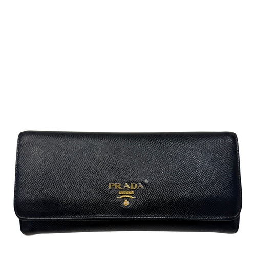 Long Wallet in Black Saffiano Leather