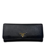 Long Wallet in Black Saffiano Leather