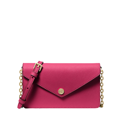 Small Saffiano Leather Envelope Crossbody Bag