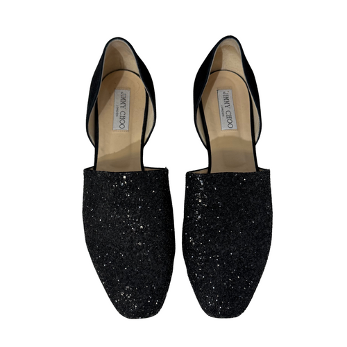 Black Sparkle Flats