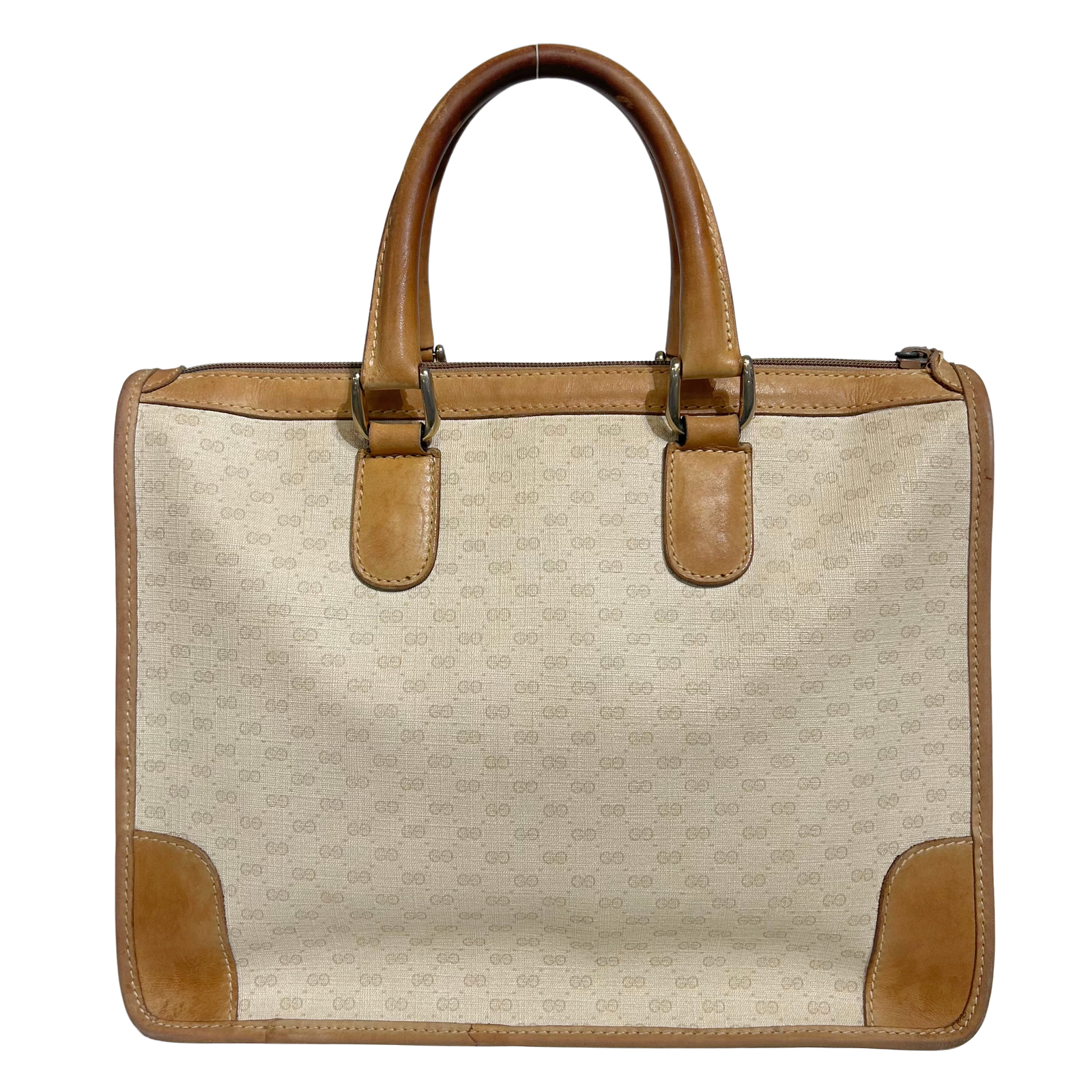 Vintage Leather-Trimmed GG Tote
