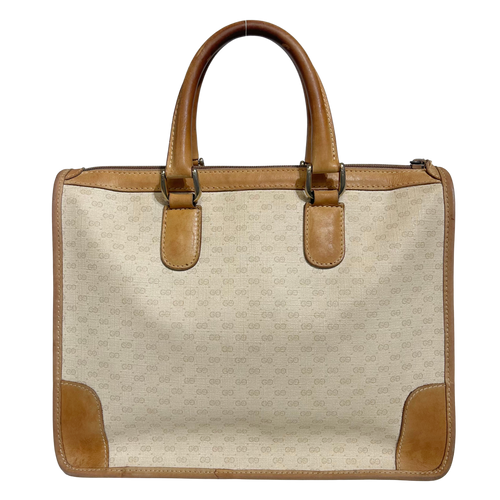 Vintage Leather-Trimmed GG Tote