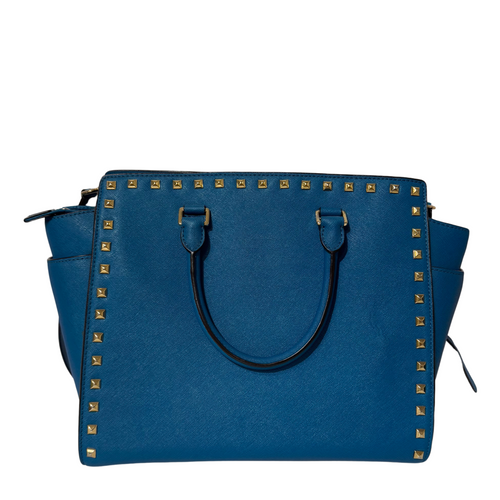 Blue Studs Satchel