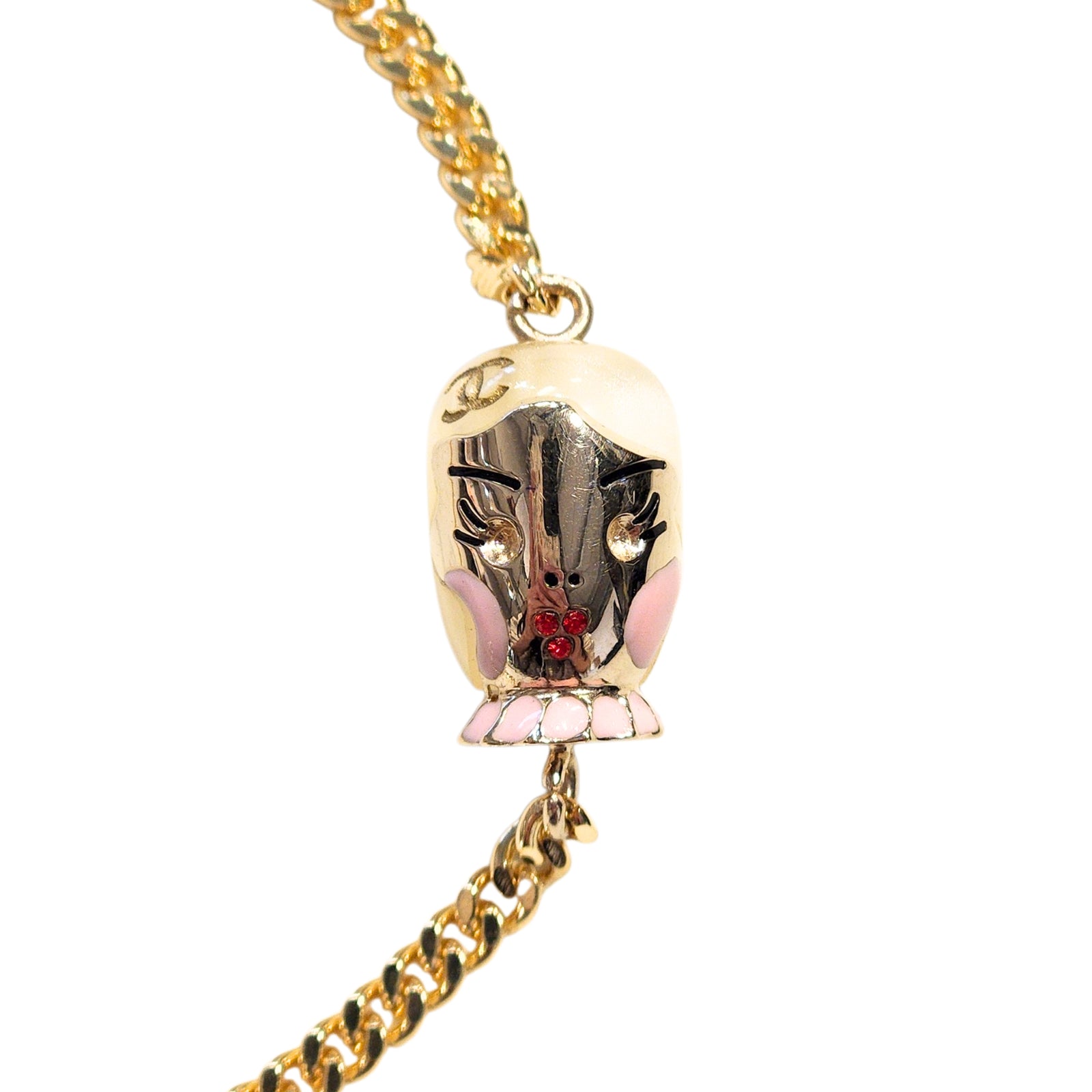 Repurposed CC Pendant Necklace in Cuban Link