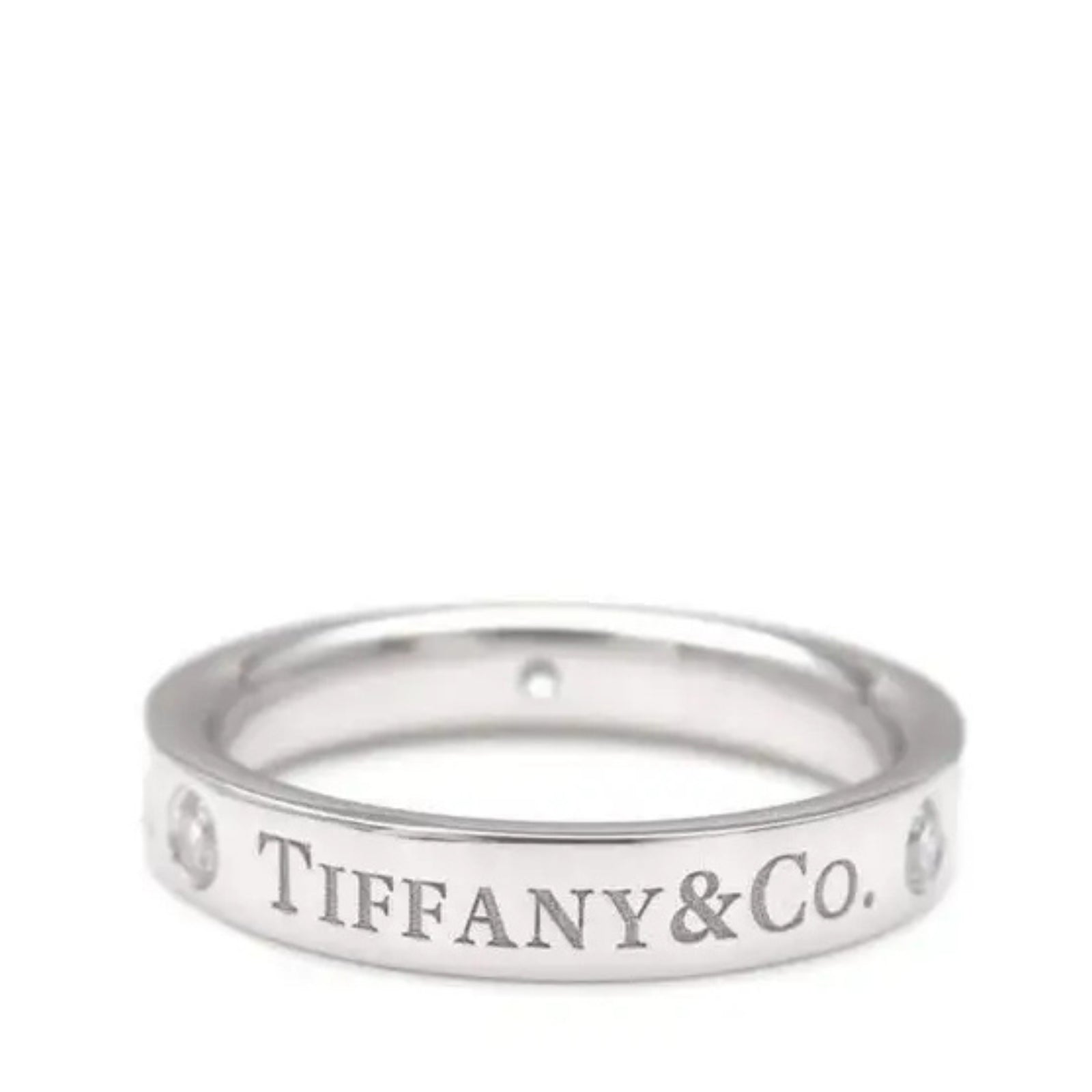 Platinum Three-Diamond 3 mm Band Ring