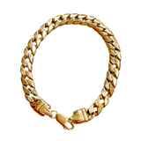 Unisex 14K Gold Cuban-Link Chain Bracelet