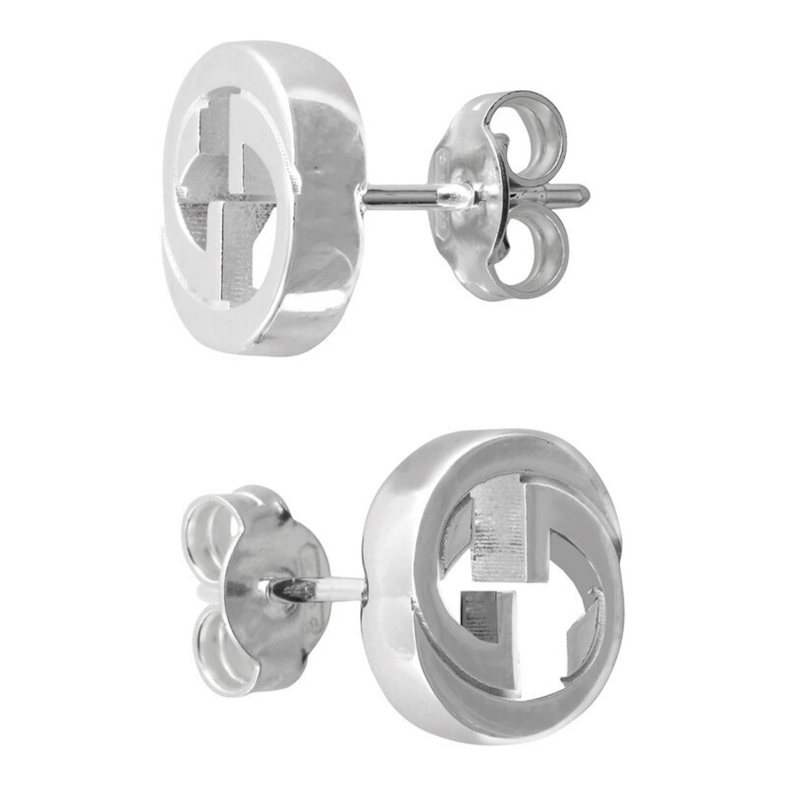Silver Interlocking G Earrings