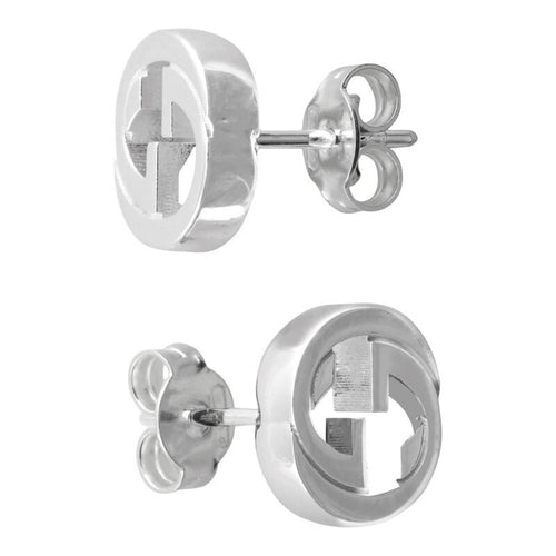 Silver Interlocking G Earrings