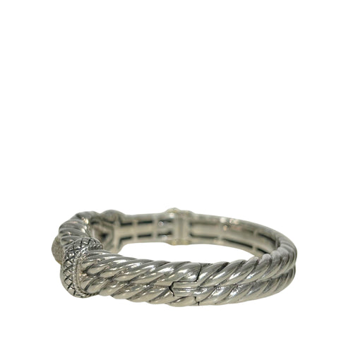 18K Gold & Silver Twisted Cable Diamond