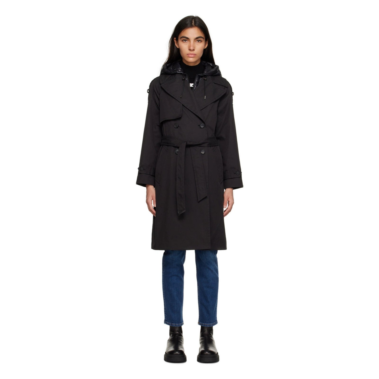 Black Trisha Trench Coat