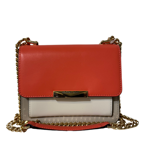 Orange and Beige Crossbody Bag