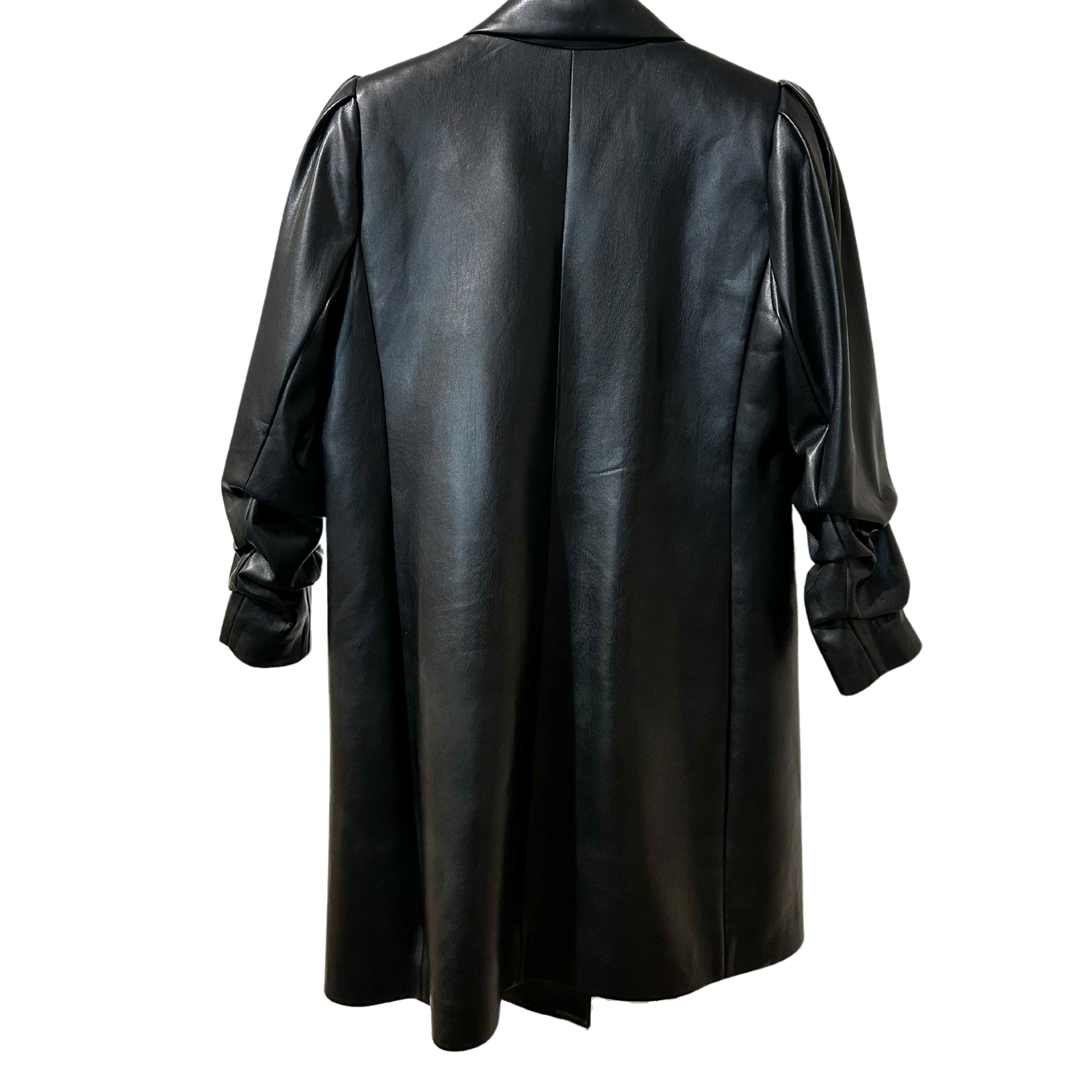 Black Vegan Leather Coat