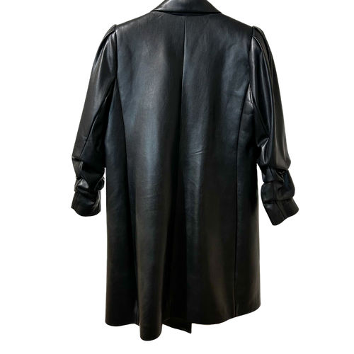 Black Vegan Leather Coat