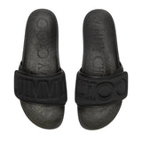Fitz M Black Puffed Logo Lycra Slides 40