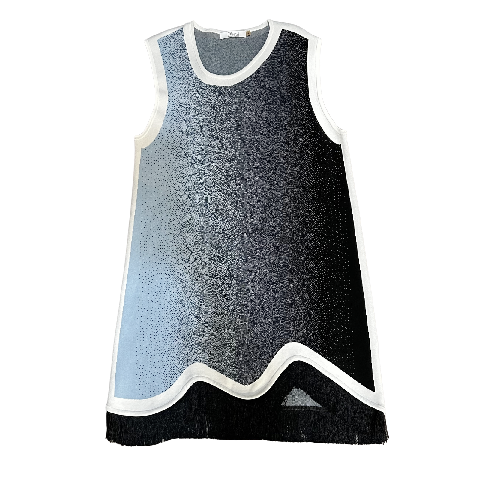 Daisy Gradient Print A-Line Dress With Fringe
