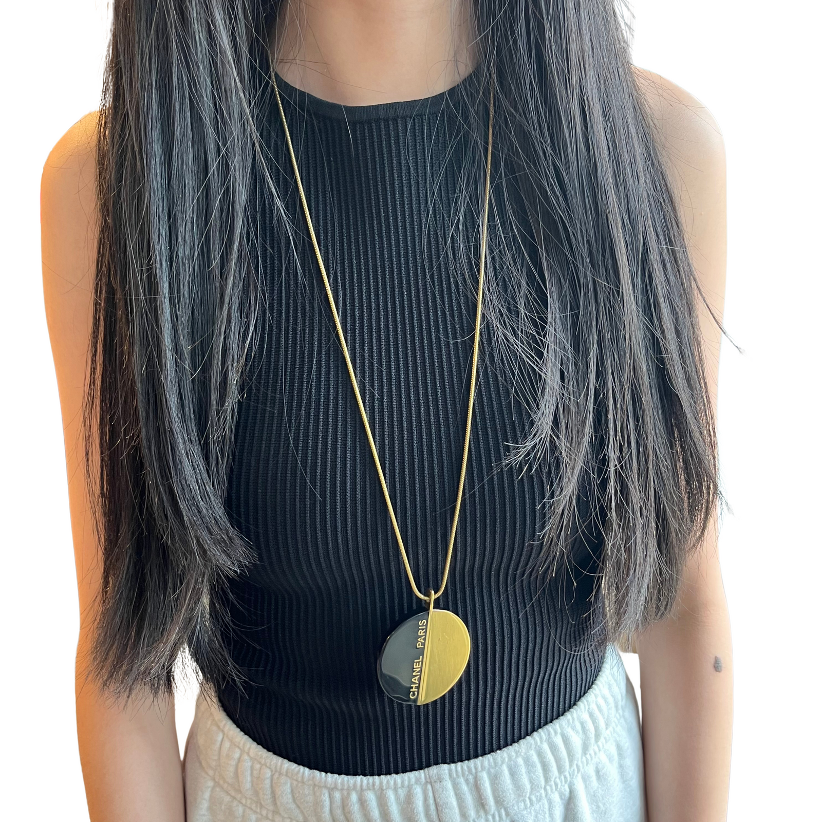 Long Enamel Pendant Necklace