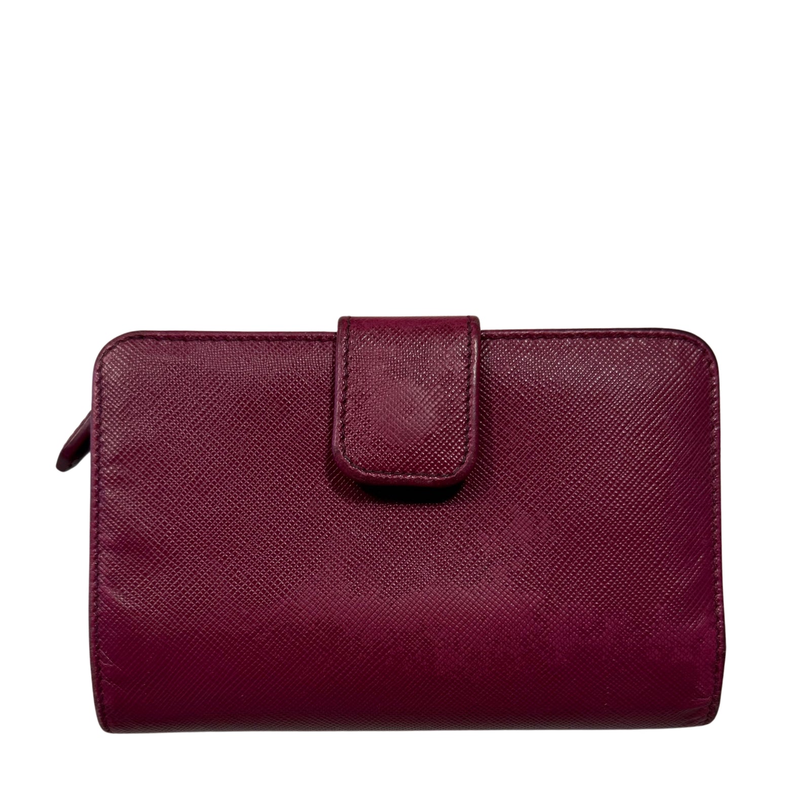 Saffiano Dark Pink Metal Leather Zippy Wallet