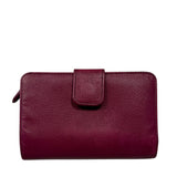 Saffiano Dark Pink Metal Leather Zippy Wallet