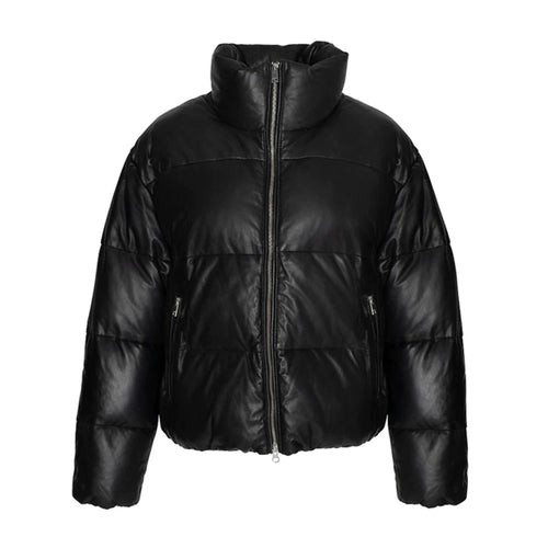 Lamb Leather Puffer Jacket