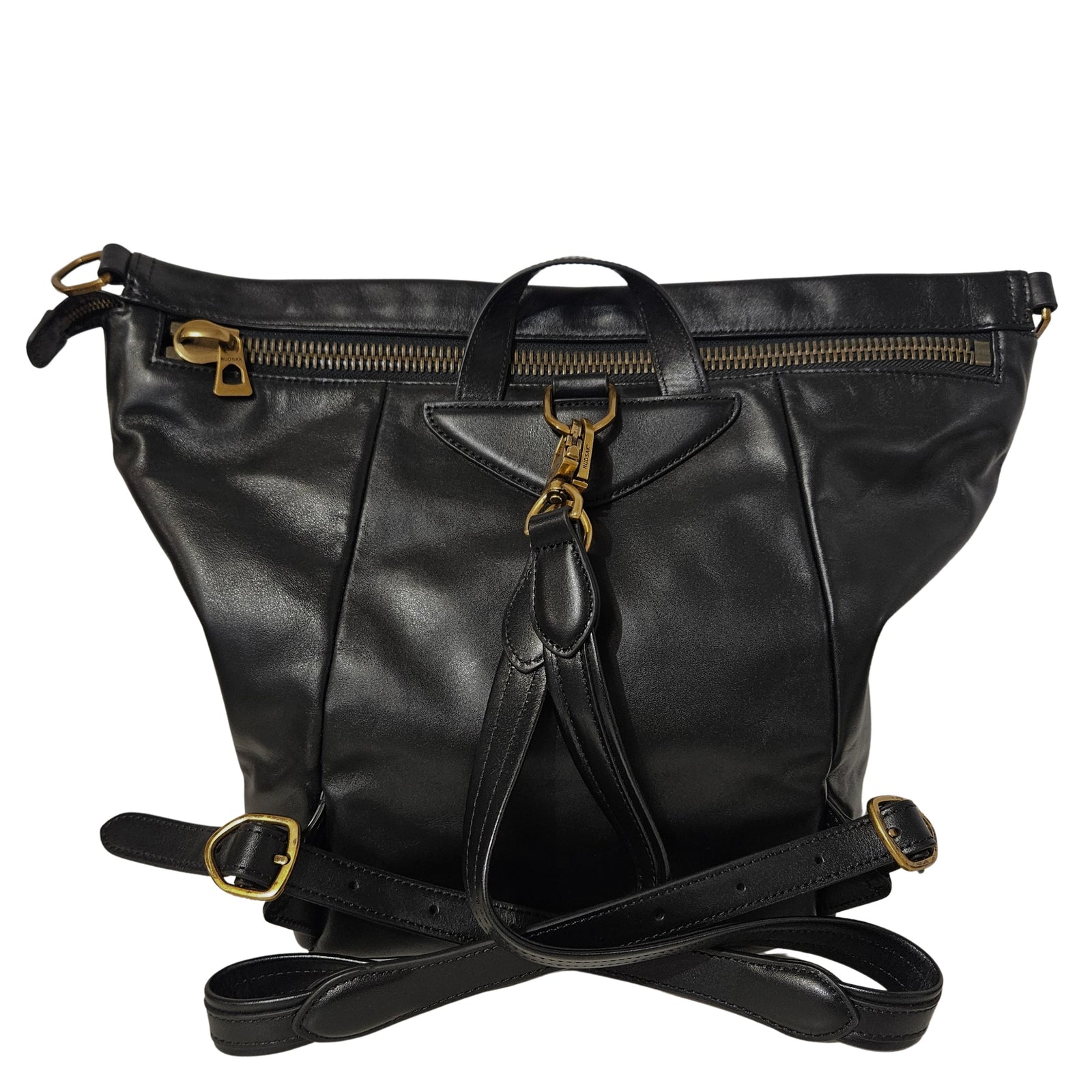 Black Leather Crossbody Bag/Backpack