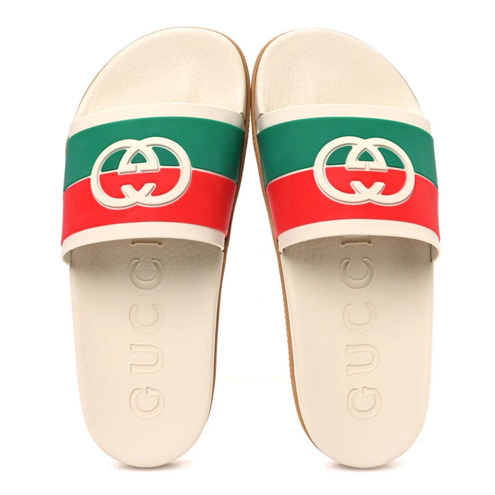 Rubber Web Mens Interlocking G Slide Sandals 8