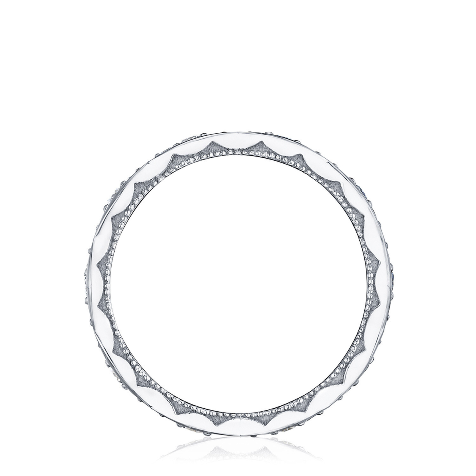 Platinum Sculpted Crescent Marquise Design Diamond Wedding Band