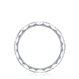 Platinum Sculpted Crescent Marquise Design Diamond Wedding Band