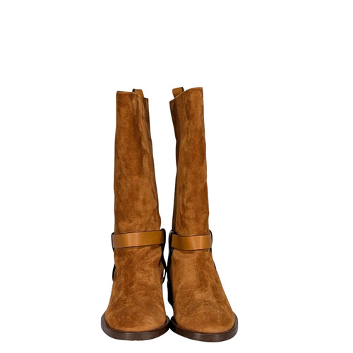 Tan Suede Casey Mid Calf Boots 9.5