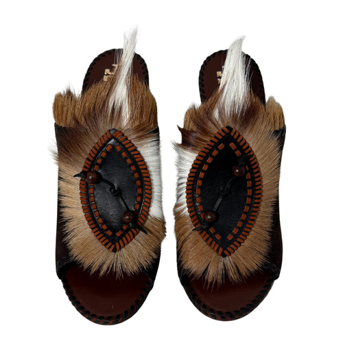 Phoenix Fur Mule Sandals 10.5