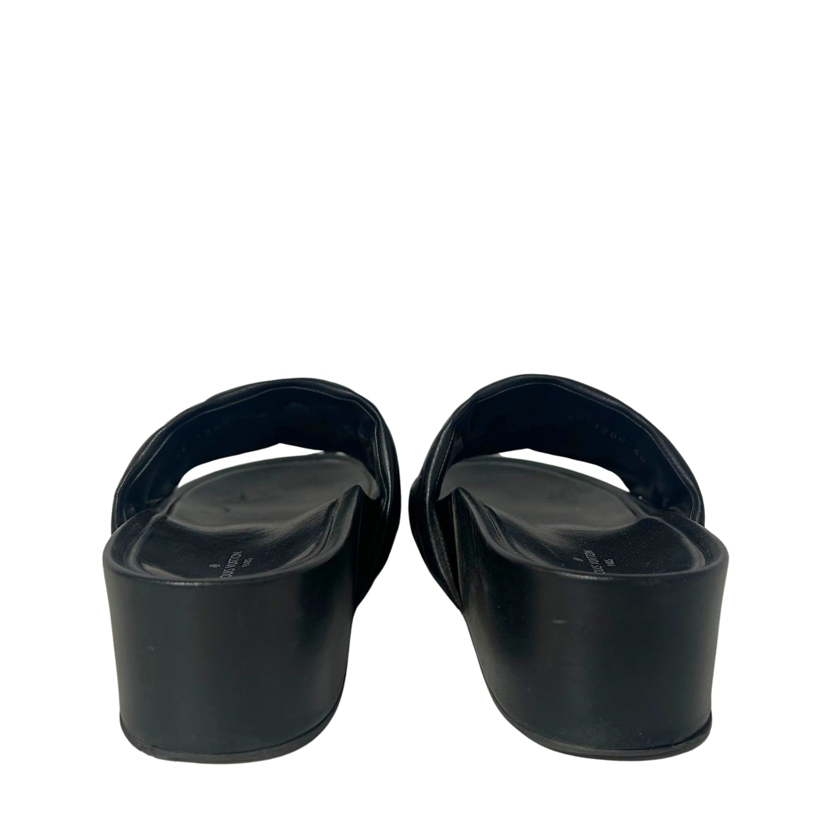 Lambskin Embossed Monogram Jumbo Flatform Mule Sandals 40