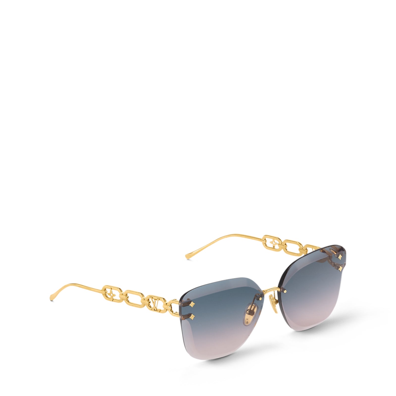 Jewel Cat Eye Sunglasses in Gradient Blue